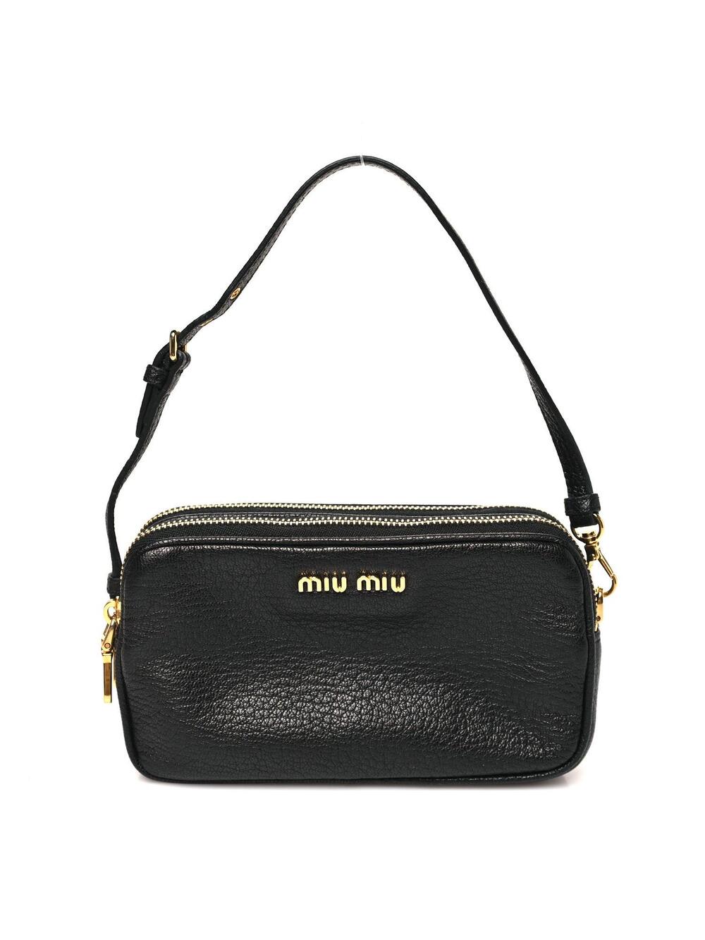 Miu Goatskin Madras Double Zip #371045M85B